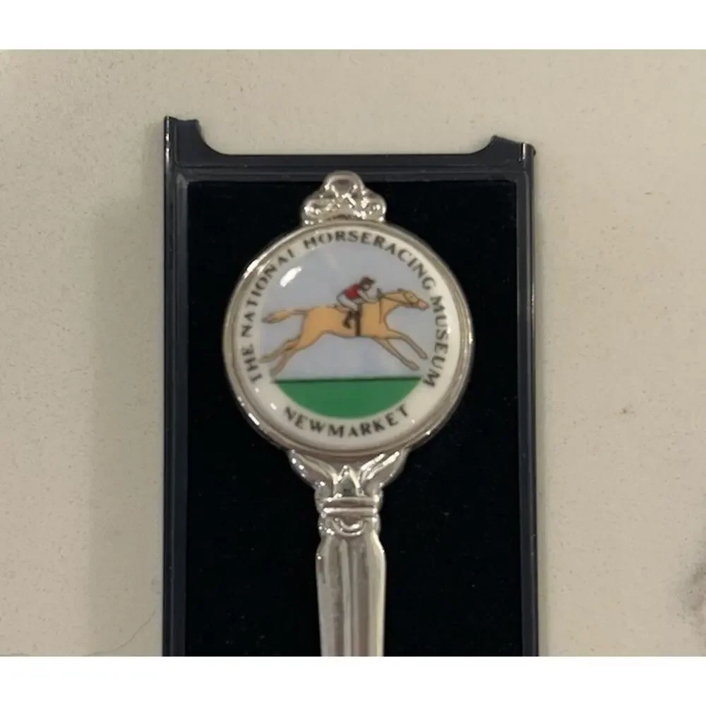 Vtg National Horseracing Museum Souvenir Silverplate Spoon New Market Equestrian